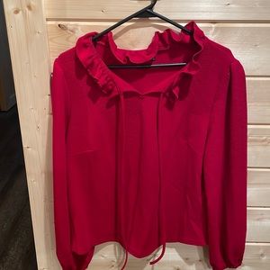 Red long sleeve blouse